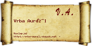 Vrba Aurél névjegykártya